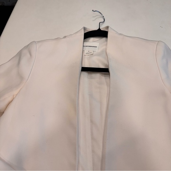 Club Monaco Women’s Tie Back White Blazer Collarless Size 0 - Picture 10 of 11